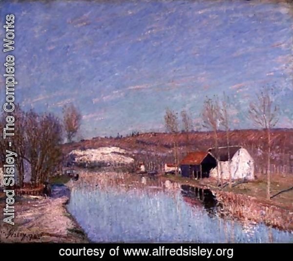 Alfred Sisley - The Loing and the Slopes behind St. Nicaise, February Afternoon, 1890