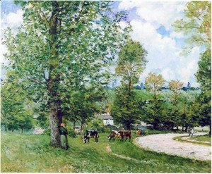 Alfred Sisley - Cows in Pasture, Louveciennes, 1874