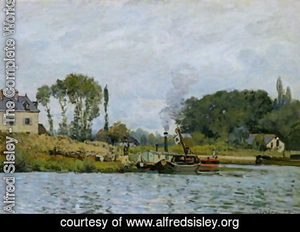 Alfred Sisley - Boats at the lock at Bougival, 1873