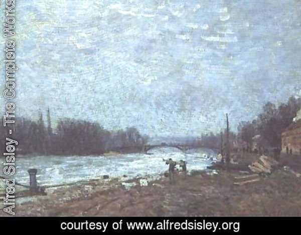 Alfred Sisley - After the Thaw, the Seine at Suresnes Bridge, 1880