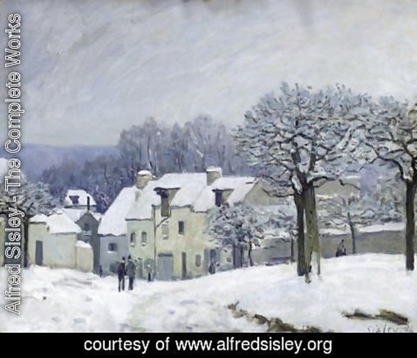Alfred Sisley - The Place du Chenil at Marly-le-Roi, Snow, 1876