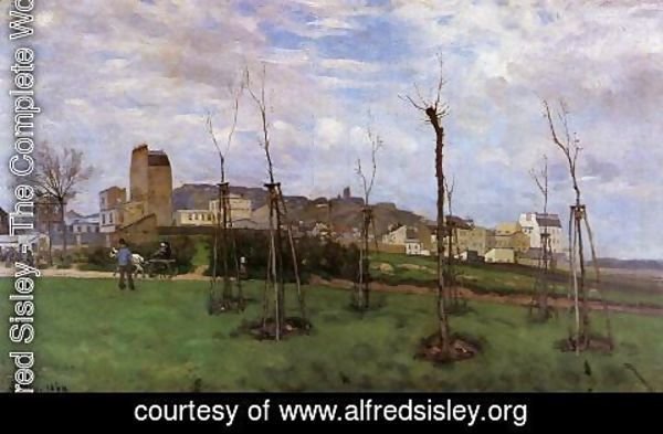 Alfred Sisley - View of Montmartre from the Cite des Fleurs, Les Batignolles, 1869