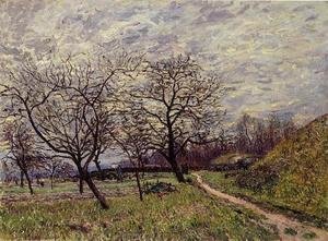Alfred Sisley - Between Veneux and By - December Morning