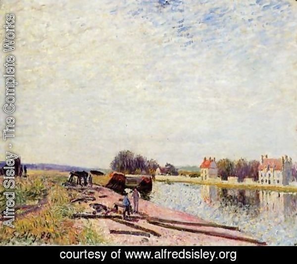 Alfred Sisley - Barges on the Loing, Saint-Mammes