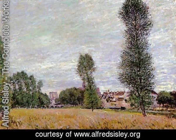 Alfred Sisley - The Village of Moret, Seen from the Fields