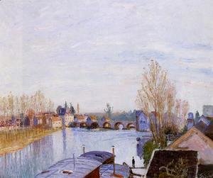 Alfred Sisley - The Loing at Moret, the Laundry Boat