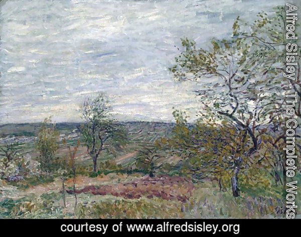 Alfred Sisley - Windy Day at Veneux (also known as La campagne aux Environs de Veneux)