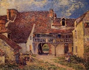 Alfred Sisley - Courtyard of a Farm at Saint-Mammes  1884