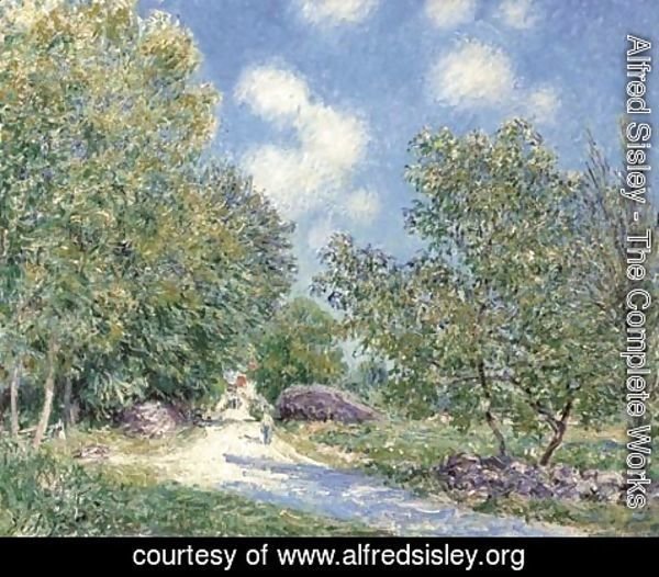 Alfred Sisley - Le matin Le long du bois, au mois de juin