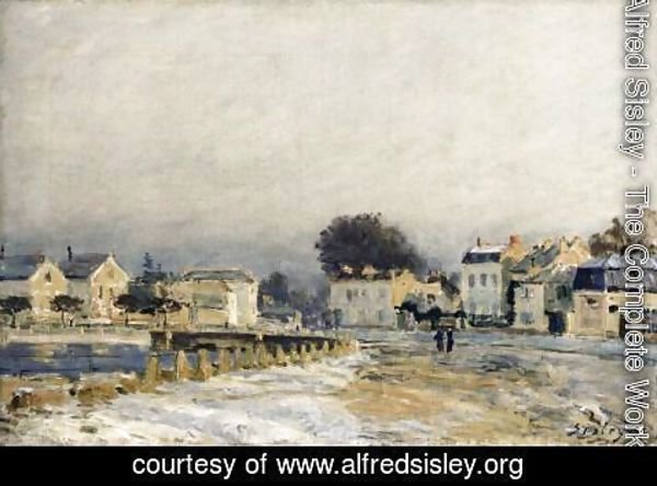 Alfred Sisley - The Watering Place at Mary-le-Roi with Hoarfrost