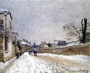 Rue Eugne Moussoir at Moret, Winter