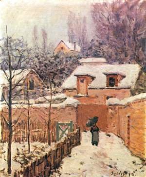 Alfred Sisley - Garden in Louveciennes in the Snow