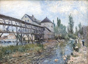 Alfred Sisley - Watermill near Moret by Alfred Sisley
