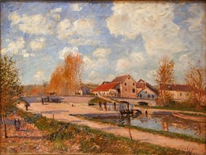 Alfred Sisley - The Bourgogne Lock at Moret, Spring 2