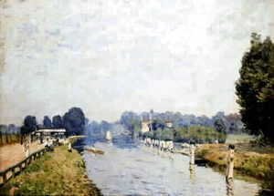 Alfred Sisley - Banks of rivers (the Thames Hampton Court, first week of October)