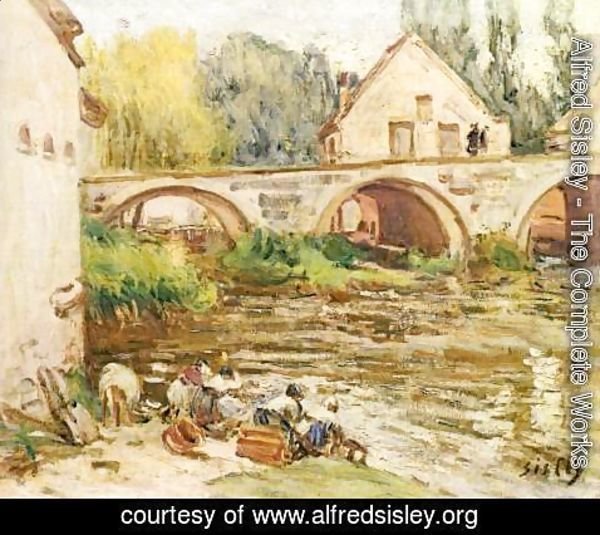 Alfred Sisley - The Washerwomen of Moret 2