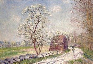 Alfred Sisley - Along the Woods in Spring