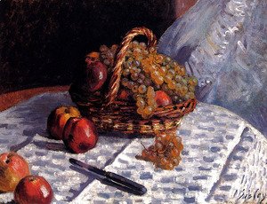 Alfred Sisley - Still Life: Apples And Grapes