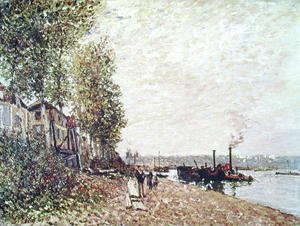 Alfred Sisley - Steam Boats on the Loing at Saint-Mammes, 1877
