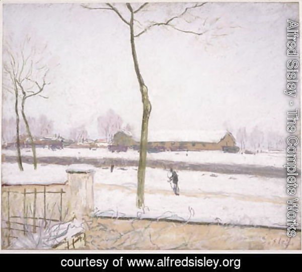 Alfred Sisley - Railway Yards at Moret (Effet de Neige)