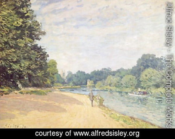 Alfred Sisley - The Thames with Hampton Church, 1874