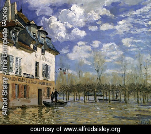Alfred Sisley - The Boat in the Flood, Port-Marly, 1876