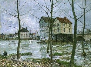 Alfred Sisley - The Mills at Moret-sur-Loing, Winter, 1890