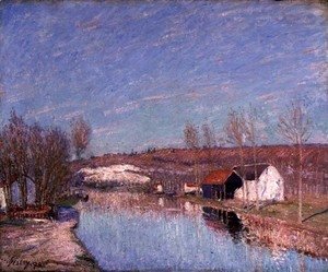 Alfred Sisley - The Loing and the Slopes behind St. Nicaise, February Afternoon, 1890