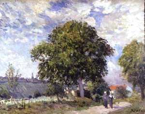 Alfred Sisley - The Entrance to the Village, c.1880