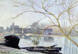 Alfred Sisley - Le Loing-gelee Blanche, 1889