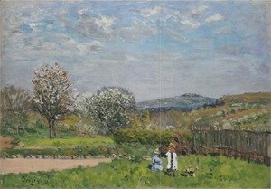 Alfred Sisley - Children playing in the Meadow