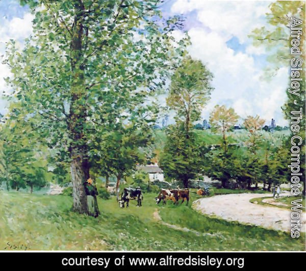 Alfred Sisley - Cows in Pasture, Louveciennes, 1874