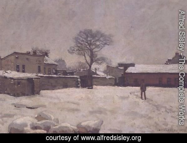 Under Snow: the farmyard at Marly-le-Roi, 1876