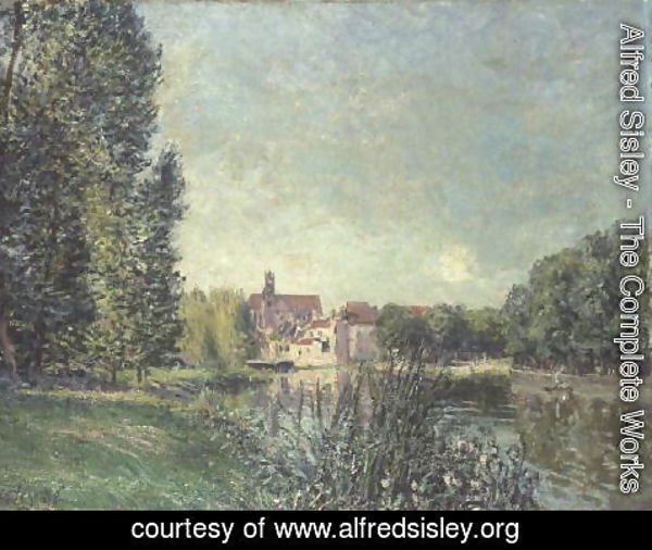 Alfred Sisley - The Loing Canal and the Church at Moret, 1886