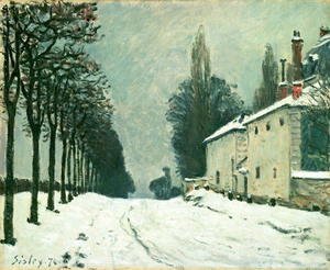 Alfred Sisley - La Route de Louveciennes, Hiver, 1874