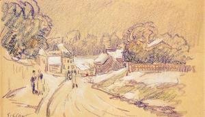 Alfred Sisley - Early Snow at Louveciennes I