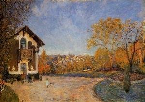 Alfred Sisley - View of Marly-le-Roi from House at Coeur-Colant