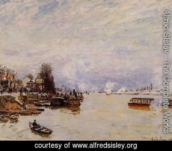 Alfred Sisley - The Seine, View from the Quay de Pont du Jour