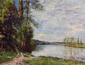 Alfred Sisley - The Path from Veneux to Thomery along the Water, Evening