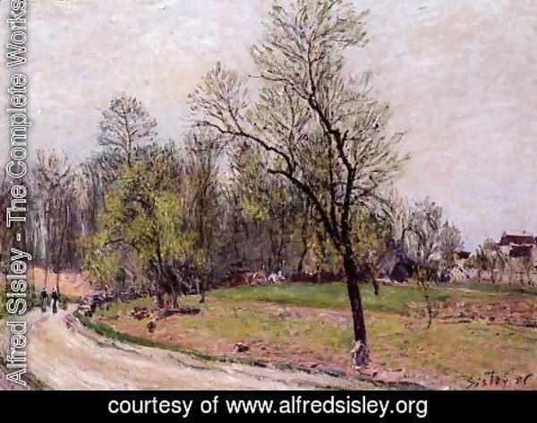 Alfred Sisley - Edge of the Forest in Spring, Evening
