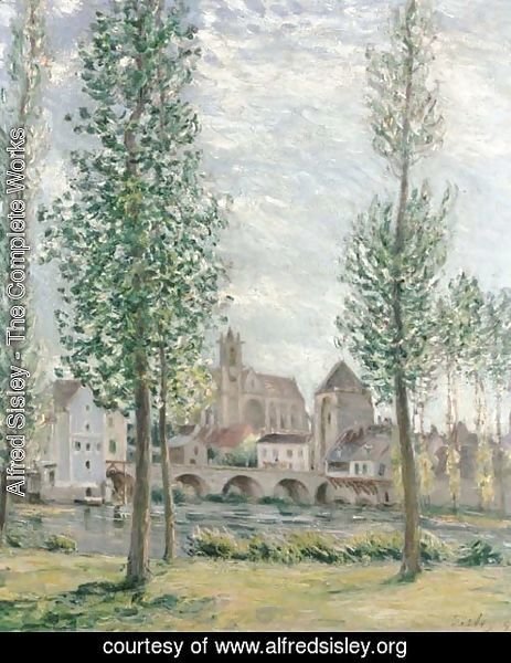 Alfred Sisley - View of Moret-sur-Loing through the Trees
