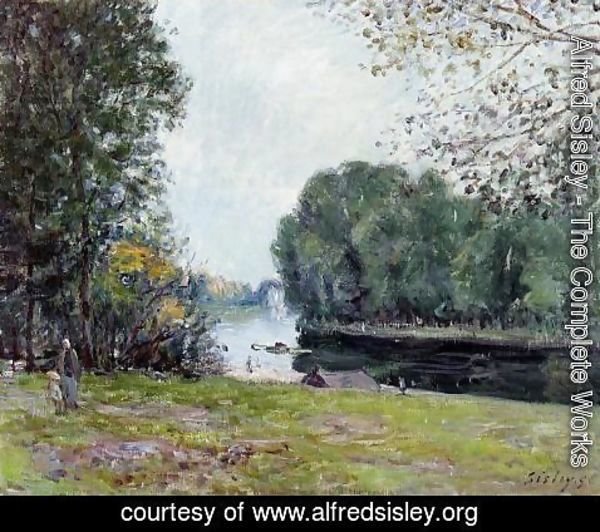 Alfred Sisley - A Turn of the River Loing, Summer