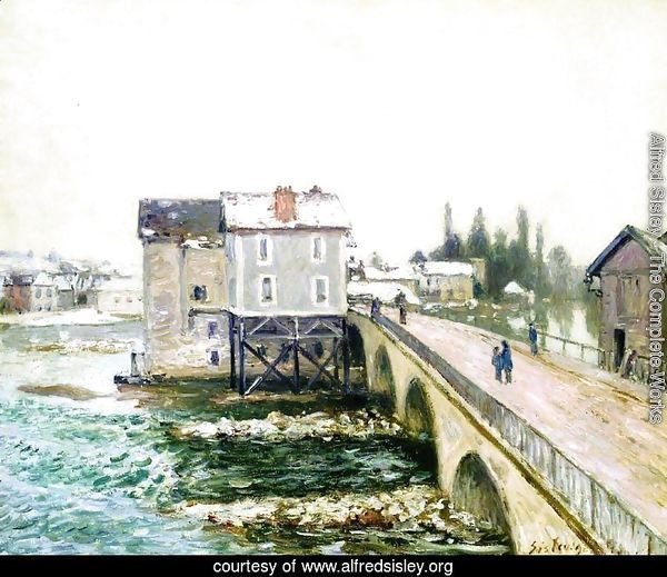 The Bridge and Mills of Moret, Winter's Effect