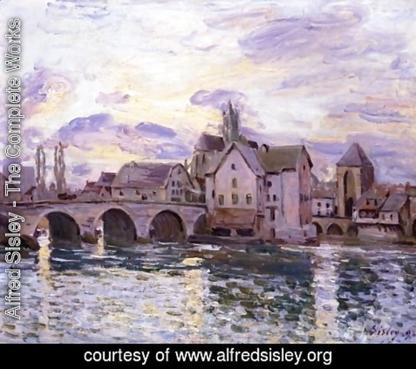 Alfred Sisley - The Bridge at Moret at Sunset