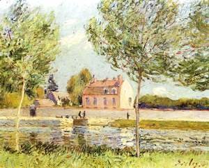 Alfred Sisley - Houses on the bank of Loing