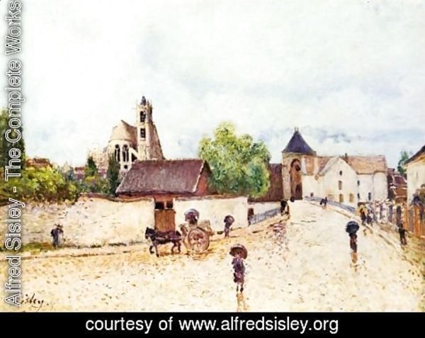 Alfred Sisley - Moret am Loing im Regen