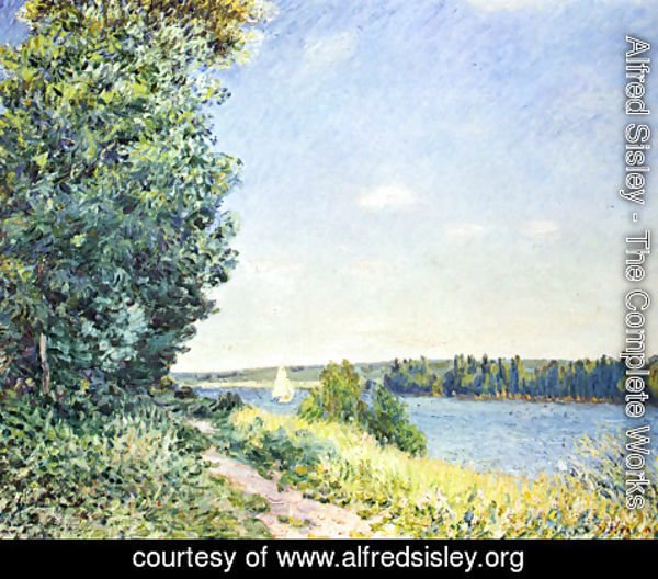 Alfred Sisley - Normandie, Pfad am Wasser, abends bei Sahurs