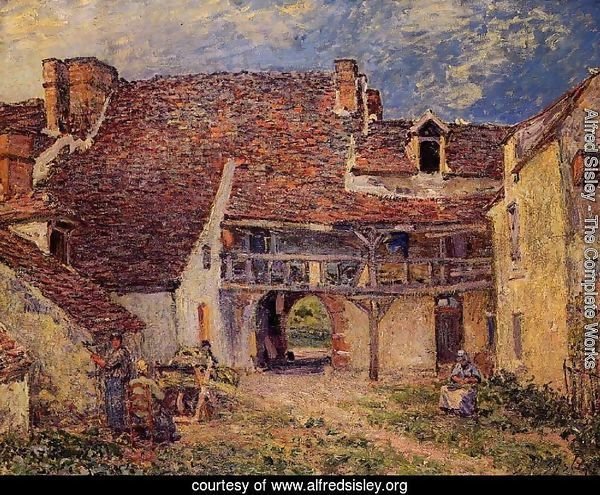 Courtyard of a Farm at Saint-Mammes  1884