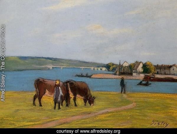 Cows by the Seine at Saint-Mammes  1895