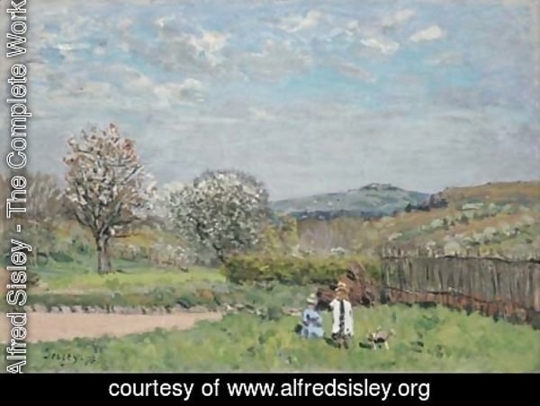 Alfred Sisley - Enfants jouant dans la prairie